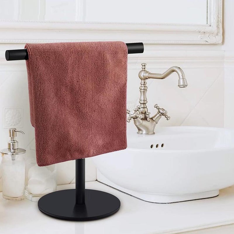T-Shape Bath Hand Towel Holder Stand,Hand Towel Stand,Stainless Steel Free Standing Hand Towel Rack With Heavy Base,Adjustable Retractable T-Shape Hand Towel Rack For Bathroom Kitchen & Countertop - Image 4